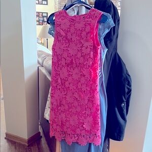 Pink Lace Sleeveless Dress
